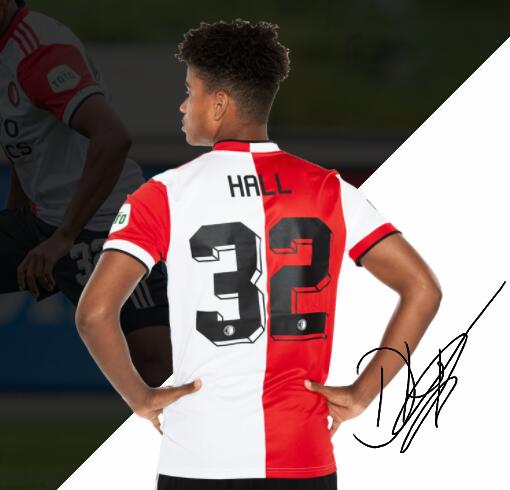 2021/22 Feyenoord Home Kit Soccer Jersey with Hall 32 printing